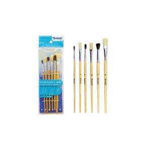 Set 6 pinceles redondos y planos #P-5439