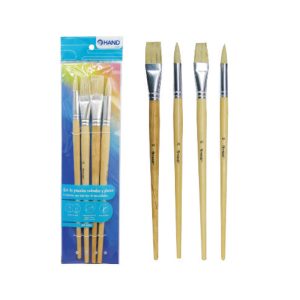 Set 4 pinceles redondos y planos #P-5446