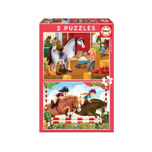 PUZZLE 2 x 48 PIEZAS CUIDANDO CABALLOS #17150