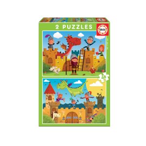 PUZZLE 2 x 48 PIEZAS DRAGONES Y CABALLEROS #17151